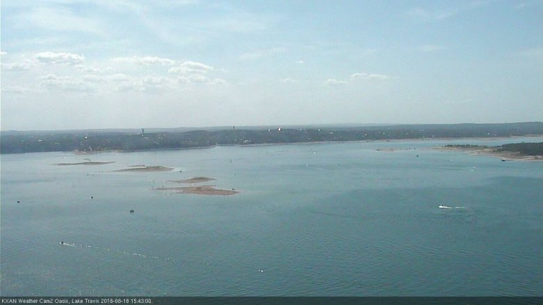 Lake Travis webcam, August 18, 2018 2:45 PM CT