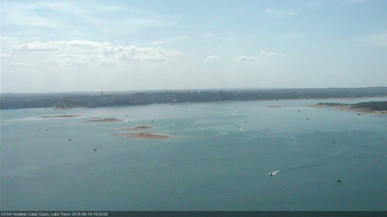 Lake Travis webcam, August 18, 2018 2:55 PM CT