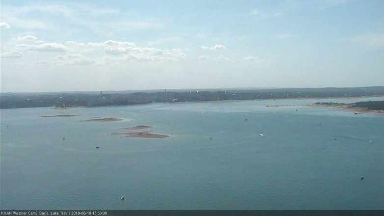 Lake Travis webcam, August 18, 2018 3:00 PM CT