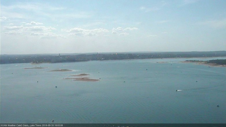 Lake Travis webcam, August 18, 2018 3:05 PM CT