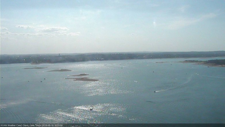 Lake Travis webcam, August 18, 2018 3:55 PM CT