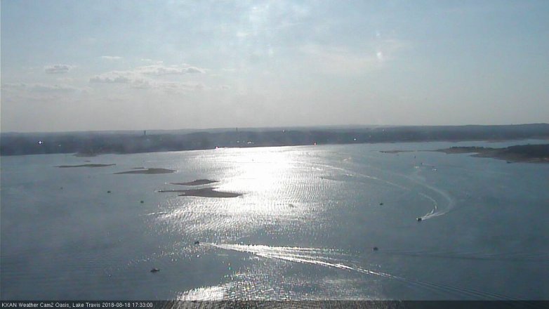 Lake Travis webcam, August 18, 2018 4:35 PM CT