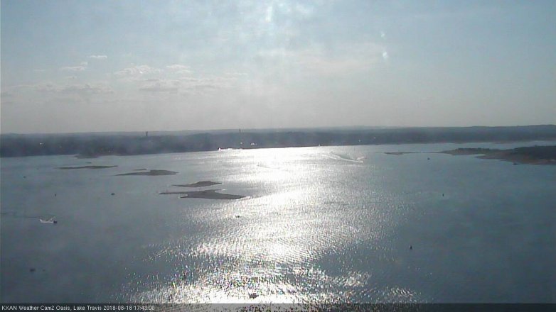 Lake Travis webcam, August 18, 2018 4:45 PM CT
