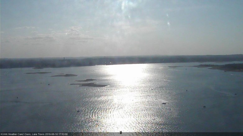 Lake Travis webcam, August 18, 2018 4:55 PM CT