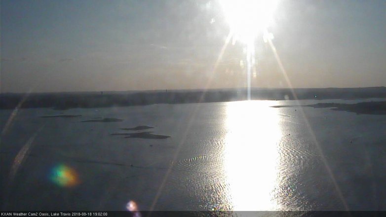 Lake Travis webcam, August 18, 2018 6:05 PM CT