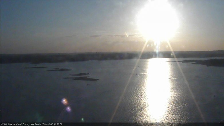 Lake Travis webcam, August 18, 2018 6:30 PM CT