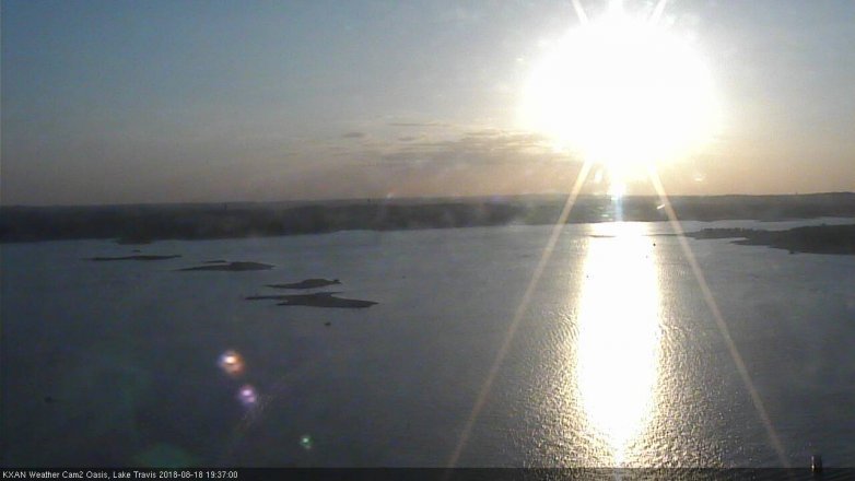 Lake Travis webcam, August 18, 2018 6:40 PM CT