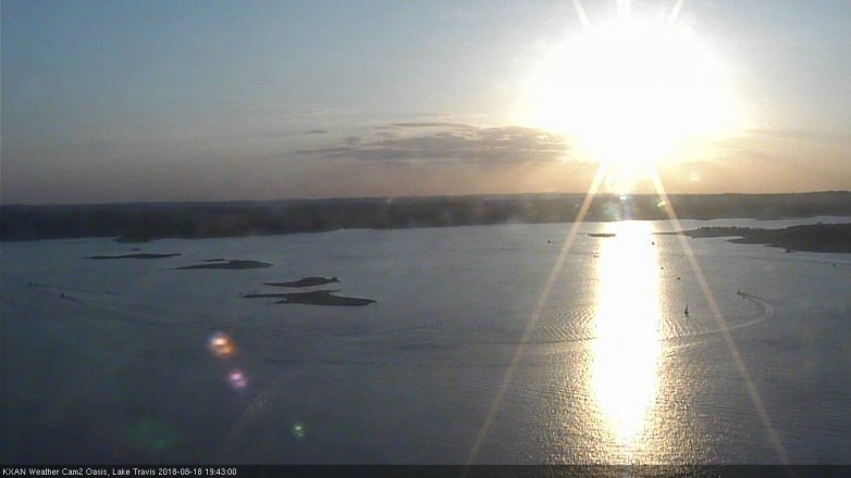 Lake Travis webcam, August 18, 2018 6:45 PM CT