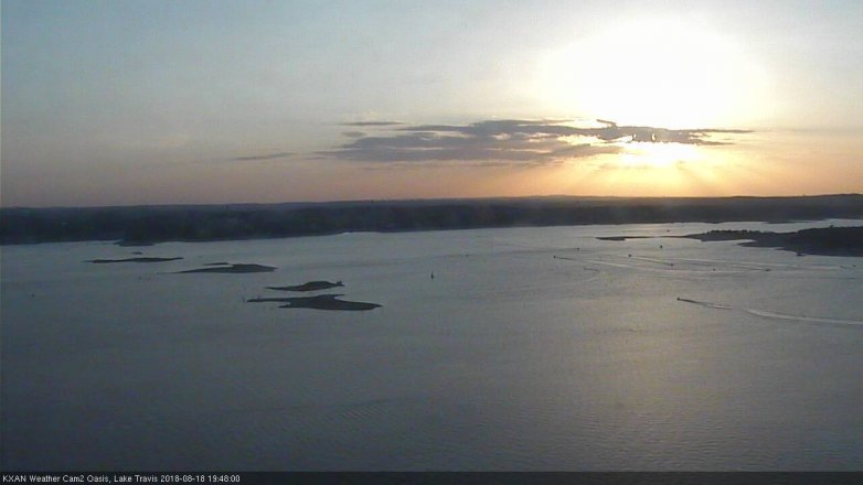 Lake Travis webcam, August 18, 2018 6:50 PM CT