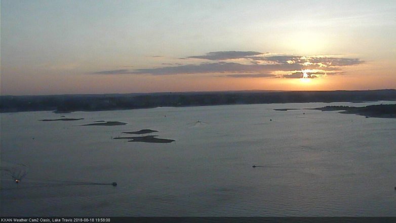 Lake Travis webcam, August 18, 2018 7:00 PM CT