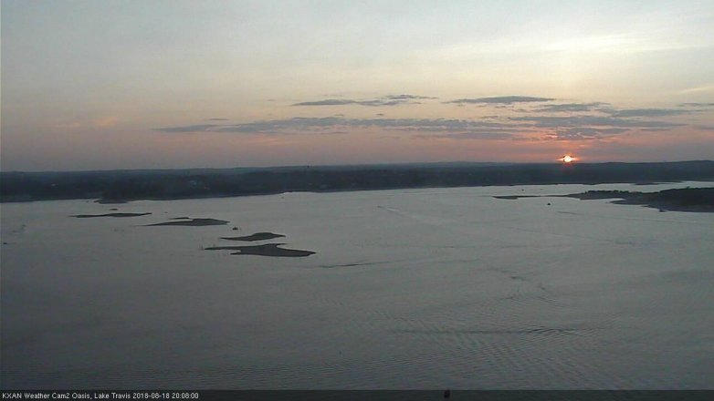 Lake Travis webcam, August 18, 2018 7:10 PM CT
