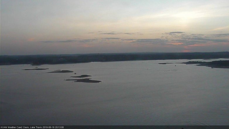 Lake Travis webcam, August 18, 2018 7:15 PM CT