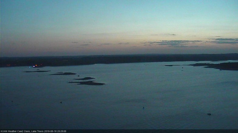 Lake Travis webcam, August 18, 2018 7:30 PM CT