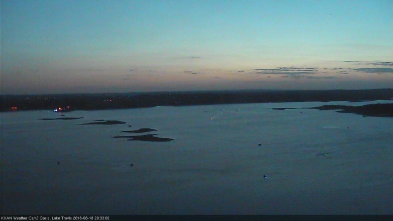 Lake Travis webcam, August 18, 2018 7:35 PM CT