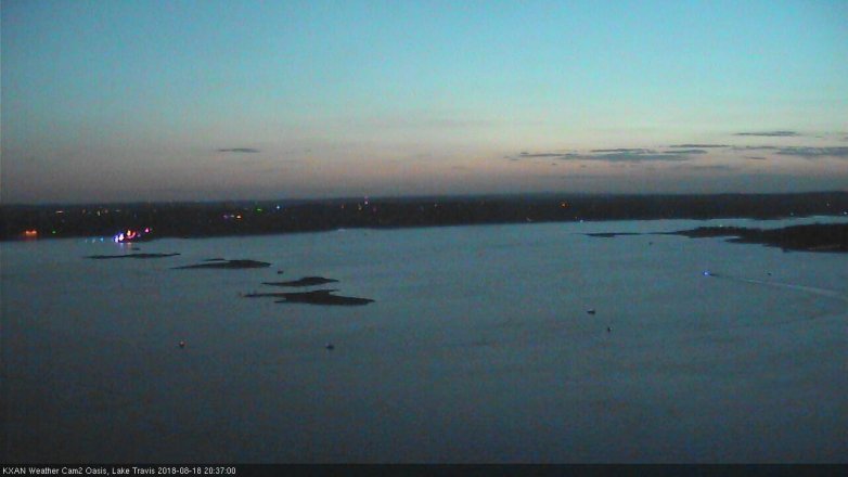 Lake Travis webcam, August 18, 2018 7:40 PM CT