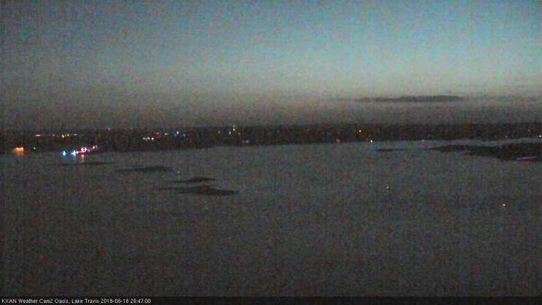 Lake Travis webcam, August 18, 2018 7:50 PM CT