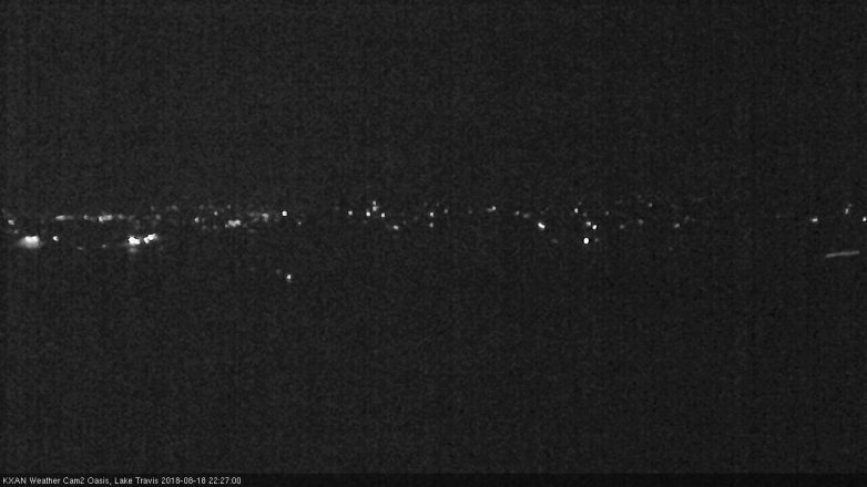 Lake Travis webcam, August 18, 2018 9:30 PM CT