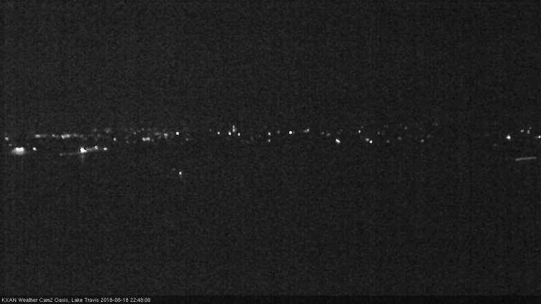Lake Travis webcam, August 18, 2018 9:50 PM CT