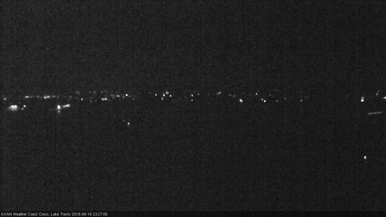 Lake Travis webcam, August 18, 2018 10:30 PM CT