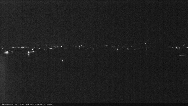 Lake Travis webcam, August 18, 2018 11:00 PM CT