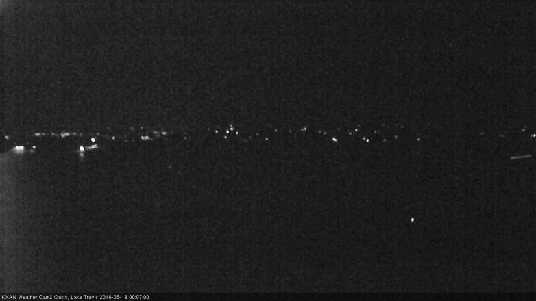 Lake Travis webcam, August 18, 2018 11:10 PM CT