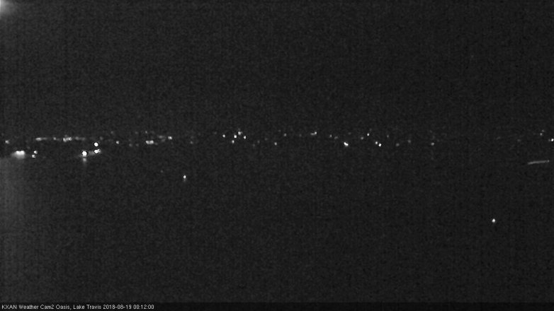 Lake Travis webcam, August 18, 2018 11:15 PM CT
