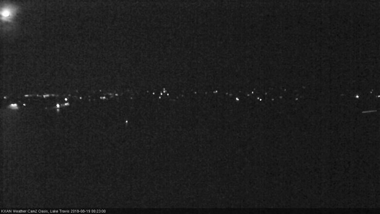 Lake Travis webcam, August 18, 2018 11:25 PM CT