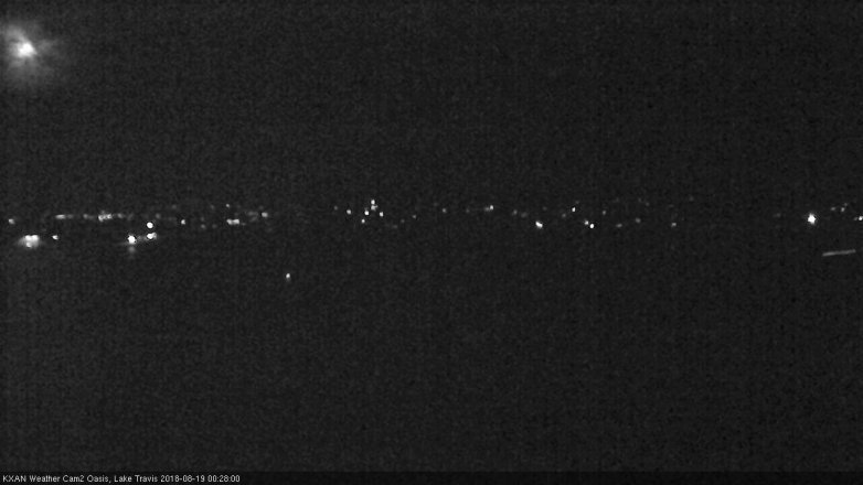 Lake Travis webcam, August 18, 2018 11:30 PM CT