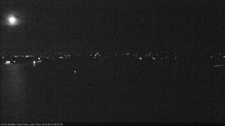 Lake Travis webcam, August 18, 2018 11:40 PM CT