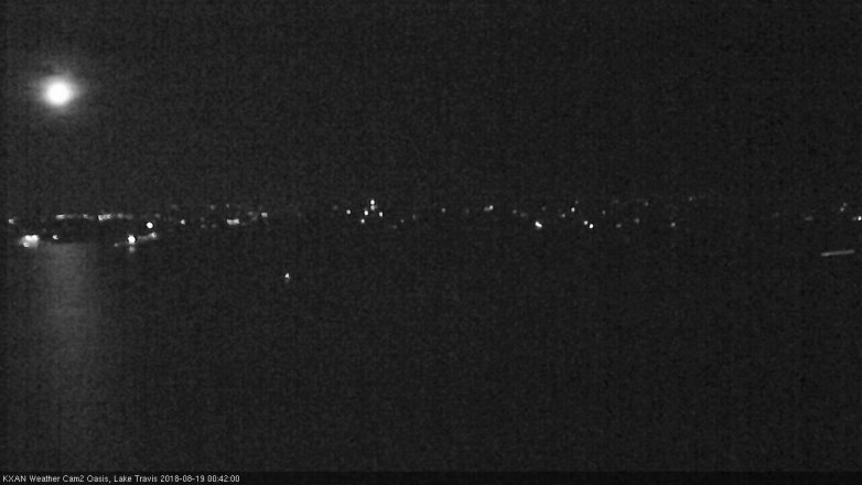 Lake Travis webcam, August 18, 2018 11:45 PM CT