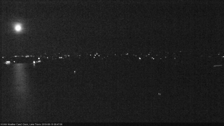 Lake Travis webcam, August 18, 2018 11:50 PM CT