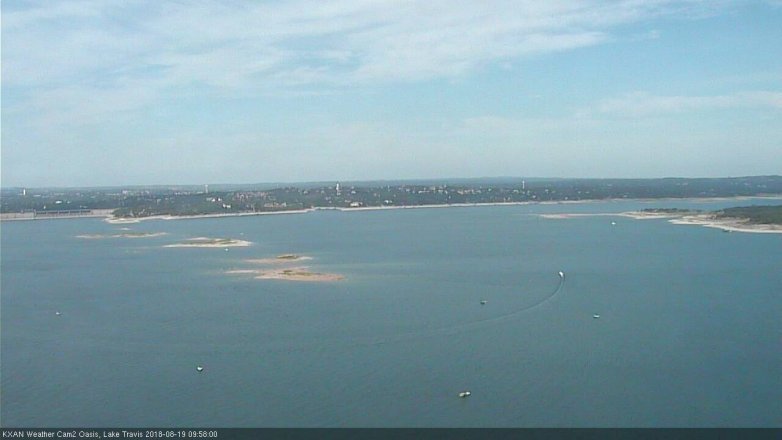 Lake Travis webcam, August 19, 2018 9:00 AM CT