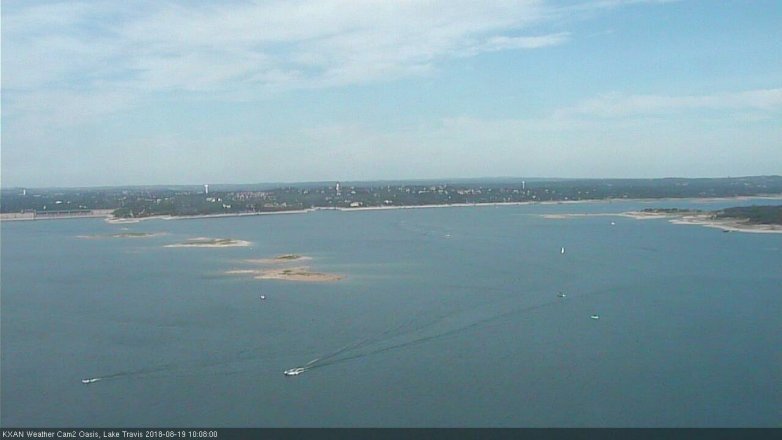 Lake Travis webcam, August 19, 2018 9:10 AM CT