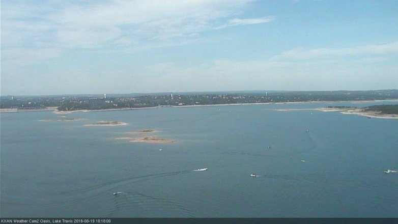 Lake Travis webcam, August 19, 2018 9:20 AM CT
