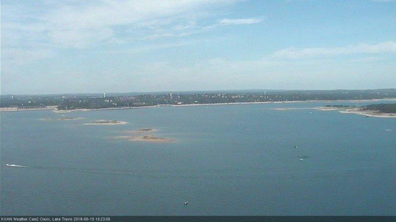 Lake Travis webcam, August 19, 2018 9:25 AM CT