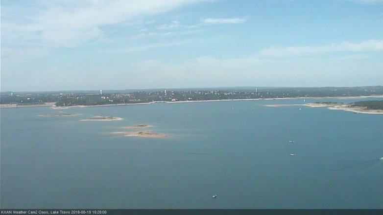 Lake Travis webcam, August 19, 2018 9:30 AM CT