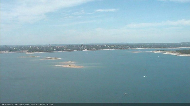 Lake Travis webcam, August 19, 2018 9:35 AM CT