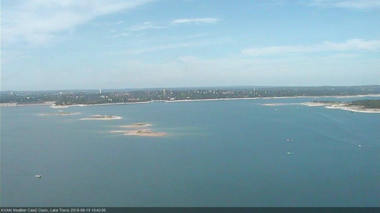 Lake Travis webcam, August 19, 2018 9:45 AM CT