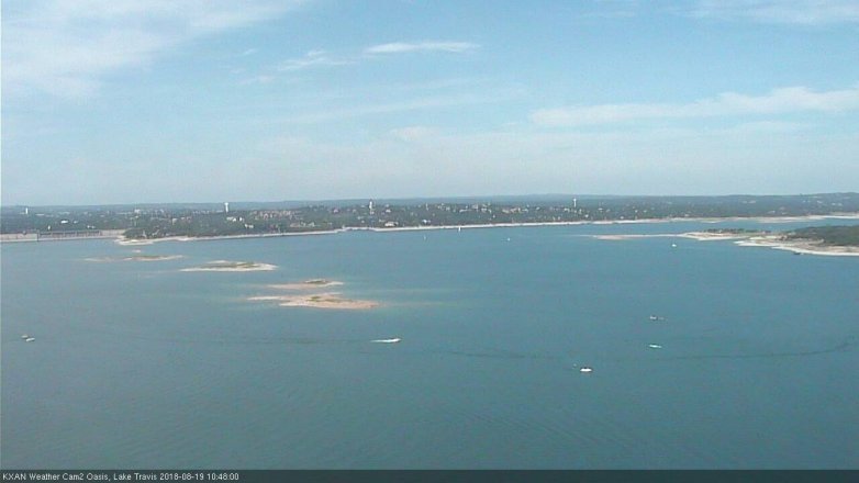Lake Travis webcam, August 19, 2018 9:50 AM CT