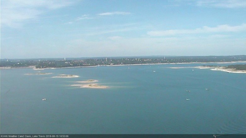 Lake Travis webcam, August 19, 2018 9:55 AM CT