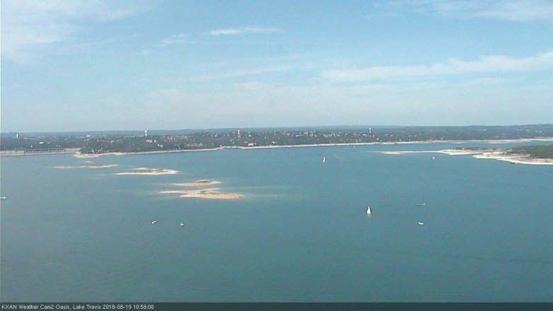 Lake Travis webcam, August 19, 2018 10:00 AM CT