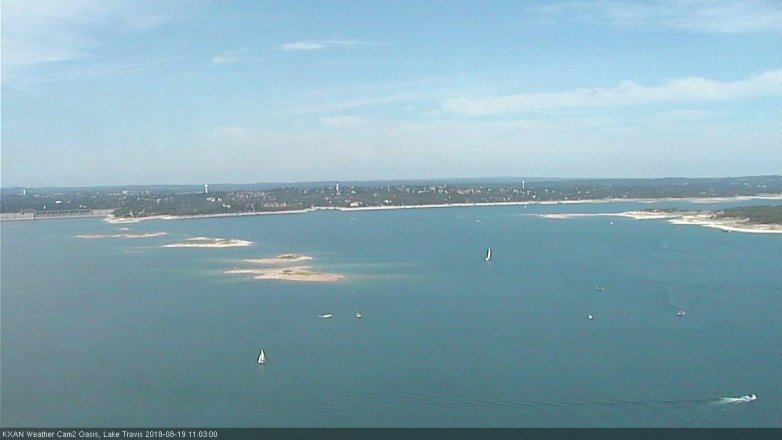 Lake Travis webcam, August 19, 2018 10:05 AM CT