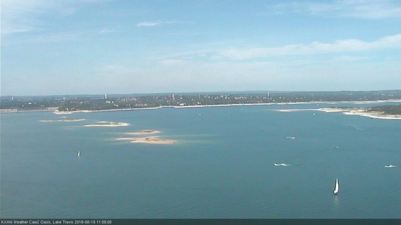 Lake Travis webcam, August 19, 2018 10:10 AM CT