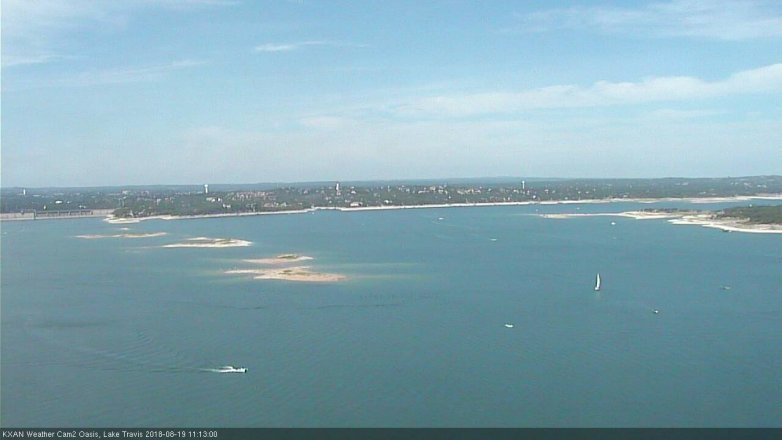 Lake Travis webcam, August 19, 2018 10:15 AM CT
