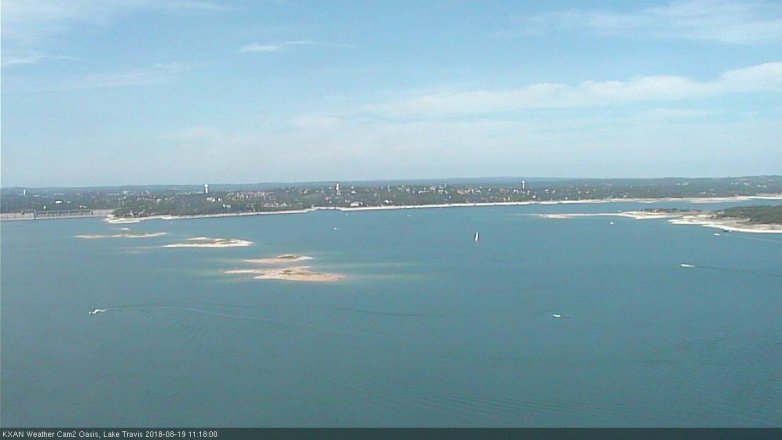 Lake Travis webcam, August 19, 2018 10:20 AM CT