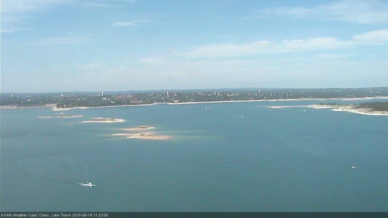 Lake Travis webcam, August 19, 2018 10:25 AM CT