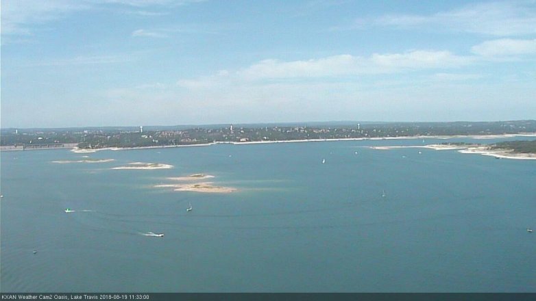 Lake Travis webcam, August 19, 2018 10:35 AM CT