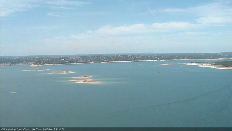 Lake Travis webcam, August 19, 2018 10:45 AM CT