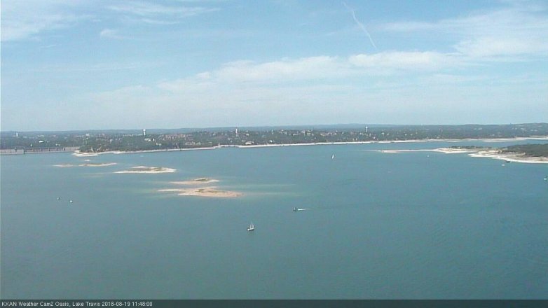 Lake Travis webcam, August 19, 2018 10:50 AM CT