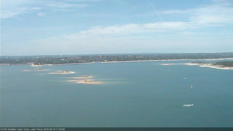 Lake Travis webcam, August 19, 2018 10:55 AM CT